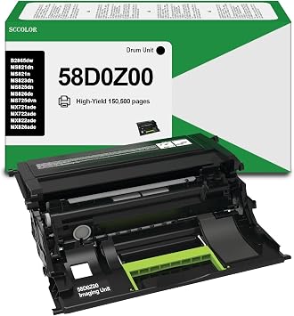 58D0Z00 Black Imaging Unit Compatible Lexmark 58D0Z00 Imaging Unit Replacement for Lexmark MS821dn MS821n MS823dn MS825dn MS826de B2865dw MS725dvn MX721ade MX722ade MX822ade MX826ade