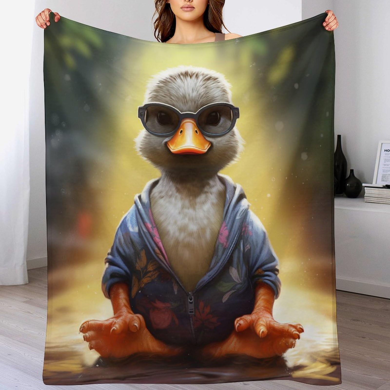Couverture peluche canard pour remplacer les plaids rêches