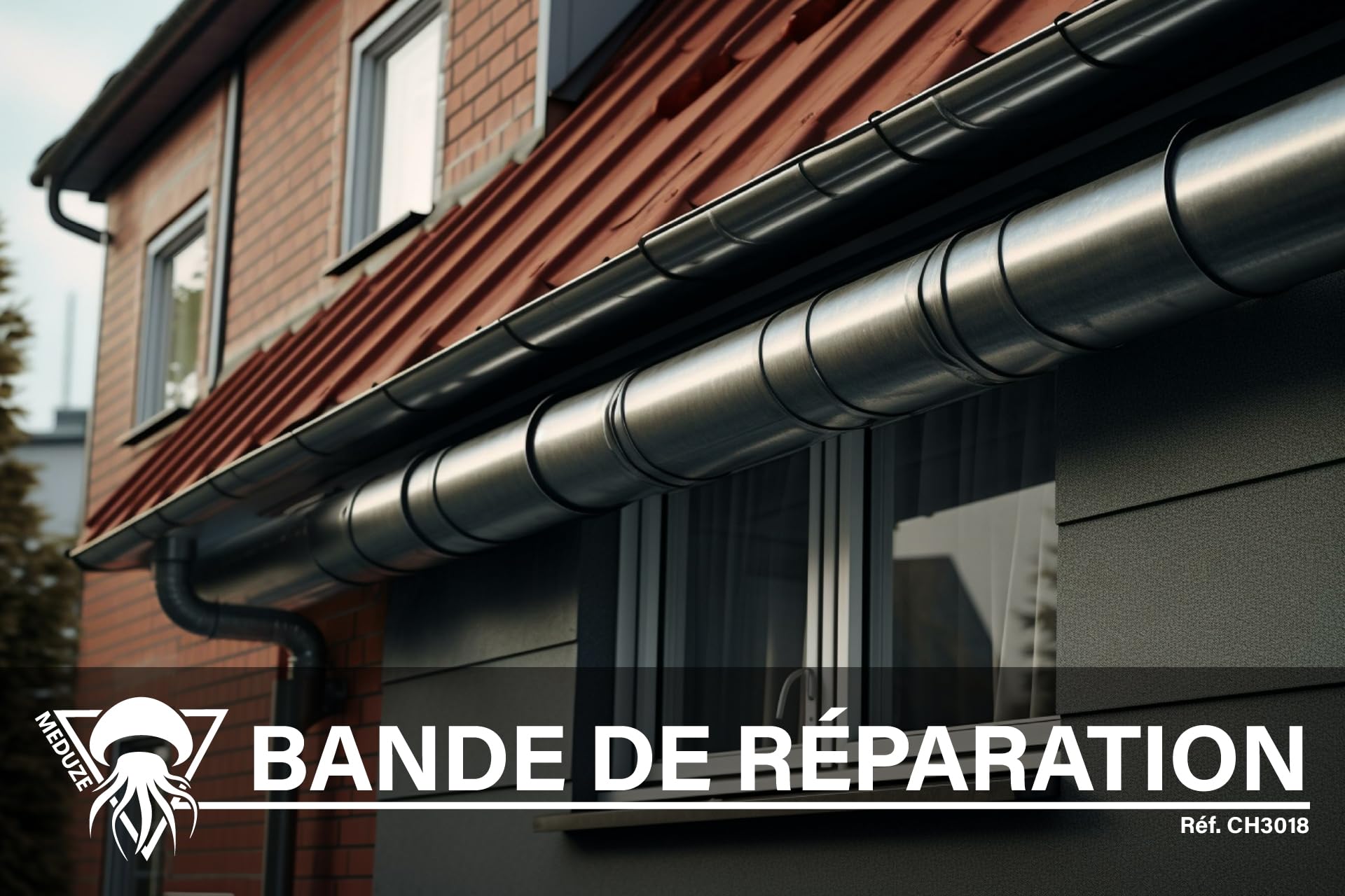 Méduze Bande de réparation pour tuyaux et gouttières 50 mm x 1.5 m Auto-adhésive Étanche Ruban alu/butyle 900 microns