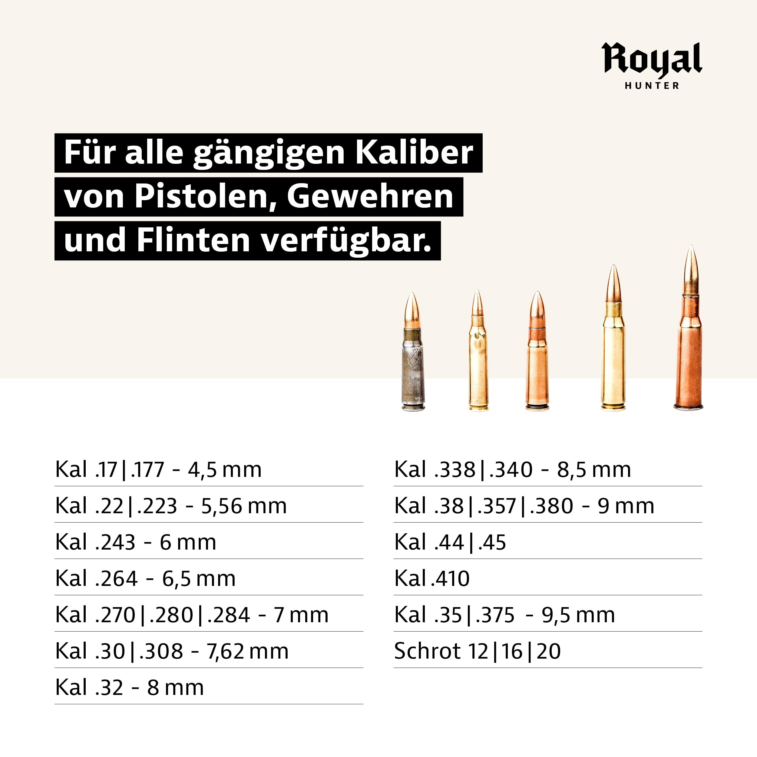 Royal Hunter Sznurek do czyszczenia lufy I Boresnake kaliber Schrot GA 20 I pielęgnacja broni i czyszczenie lufy do strzelb Premium Bore Snake ze zintegrowaną mosiężną szczotką