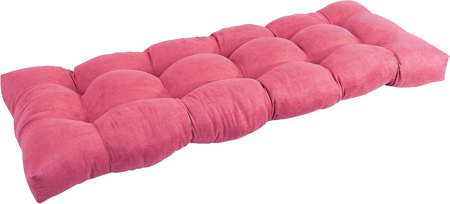 Blazing Needles Microsuede Tufted Bench Cushion, 60" x 19", Steel Grey 1 Count