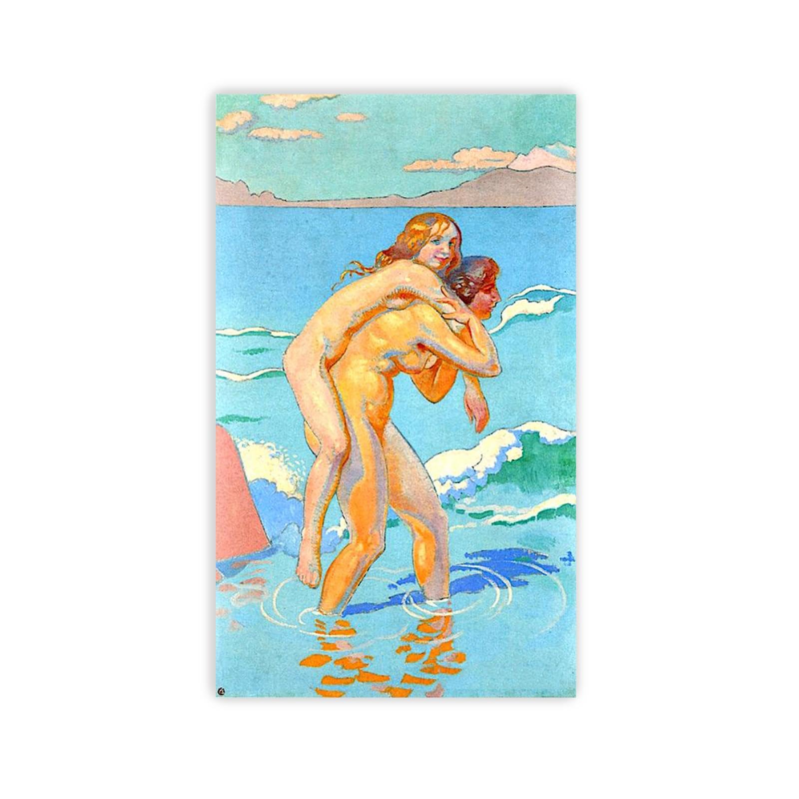 Maurice Denis, "Woman Carrying Her Companion", nadruki, słynny plakat reprodukcje obrazów olejnych, druk giclee na płótnie - klasyczne płótno, sztuka ścienna, obrazy dekoracyjne, 20 x 34 cm, tylko