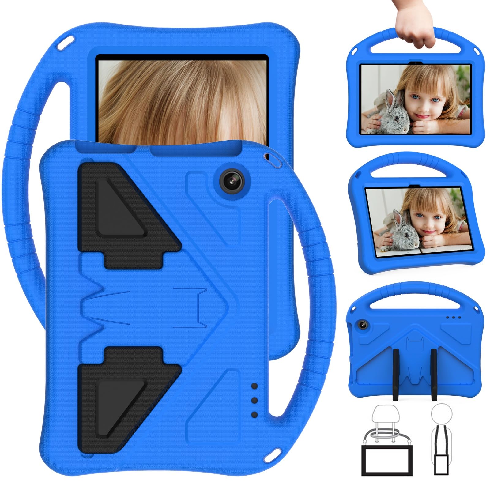 Custodia protettiva per tablet PC compatibile con custodia per tablet Kindle Fire 7 2022, custodia protettiva leggera in EVA per bambini, resistente agli urti e alle cadute, custodia protettiva con