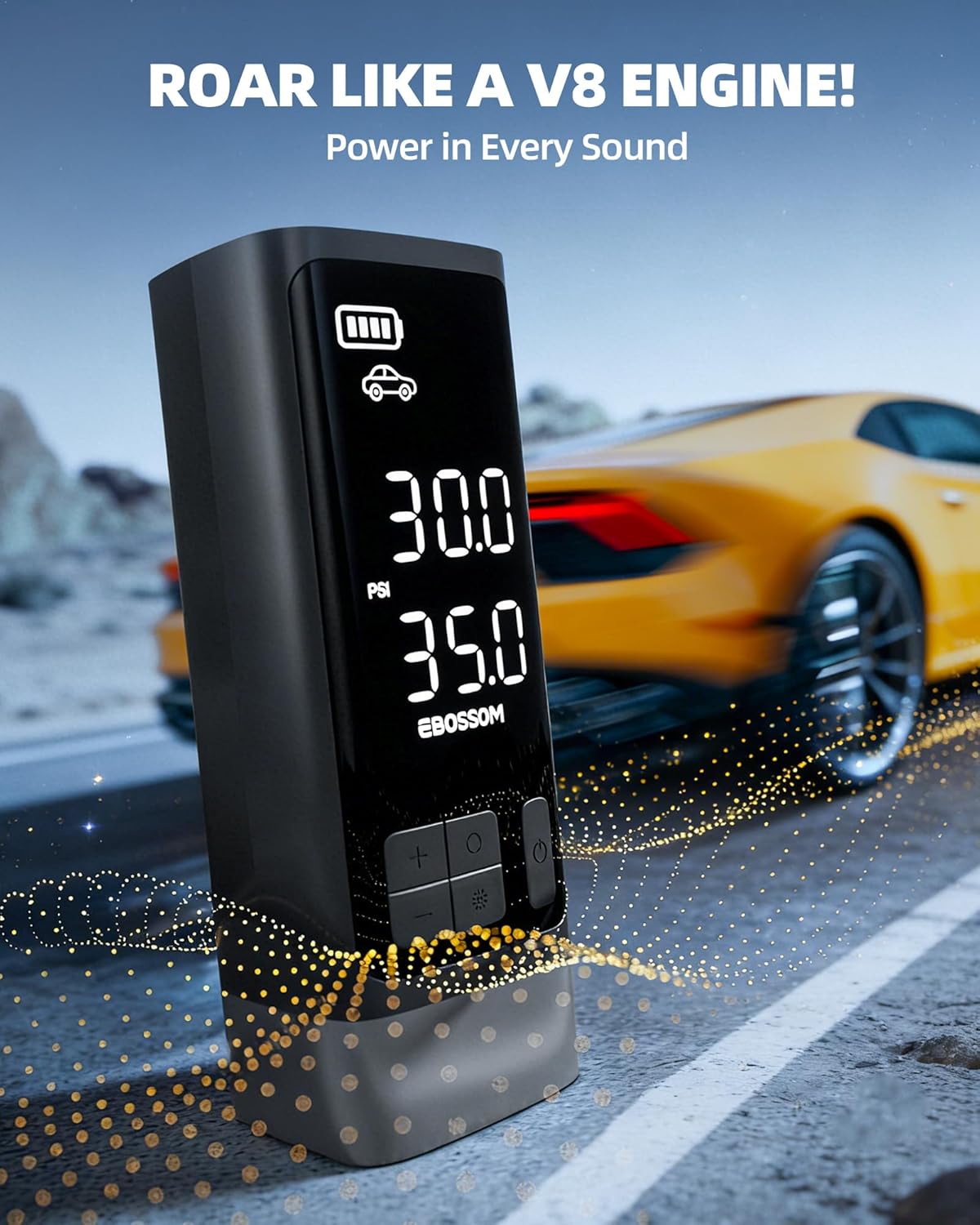Portable Tire Inflator with Dual-Cylinder, 5 x Fast Inflation Car Air Compressor with Memory Function, 150PSI Cordless Tire Inflator Rechargeable with Battery,12V DC for Pickup Car, Moto, Bikes, Balls