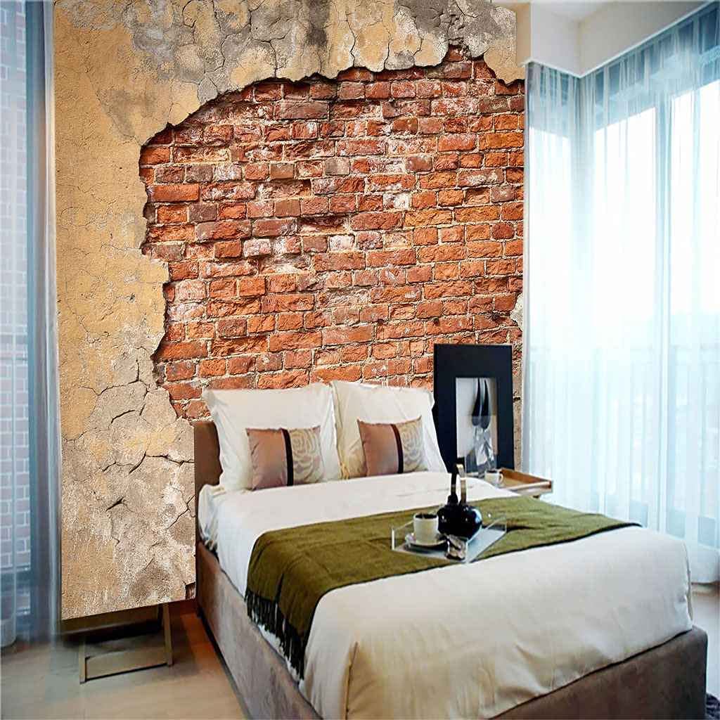 Papel Pintado 3D Pared De Ladrillo Rojo Retro Mural De Pared 3D Para Sala De Estar, Sofá, Pared De Tv, Dormitorio, Papel Tapiz, Peel And Stick, Foto De Pared, Carteles De Pared Extraíbles, Arte De Pa
