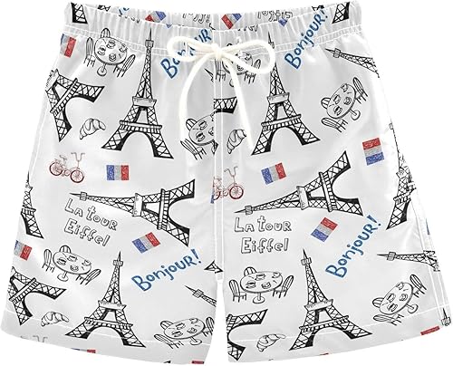 París Torre Eiffel Niños Bañador Bañador Niños Bañador Niños Bañadores Pantalones Cortos Natación
