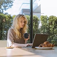 Vista 34 de Hasense Juego de tazas y platillos de porcelana para capuchino de 6 a 6 onzas Demitasse Espresso con asa, perfectas para café con leche, café moca