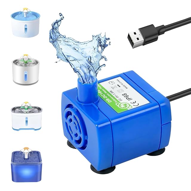 Bacxzomx Bomba Fuente de Agua Gatos, USB Motor Fuente de Agua Gatos