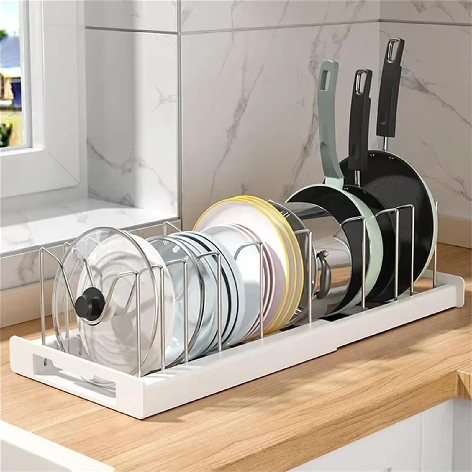 Organizador Tapas Ollas Organizador de sartenes expandible para Almacenar