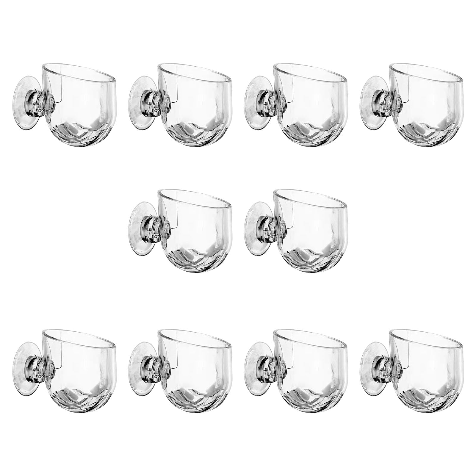 Tsophreniq Of 10 Aquariums Plant Holder Suction Cup Designs Acrylic Feeding Bowl for Shrimp and Fishtanks Bowls