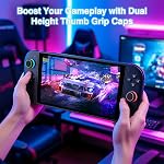 DLseego 4PCS Poignées de pouce conçues pour le commutateur Nintendo 2 (2025), Soft Silicone Joycon Contrôleur analogique Protection antidérapante Bouton Joy Con Bonnets de joystick Couvertures, Circle - noir