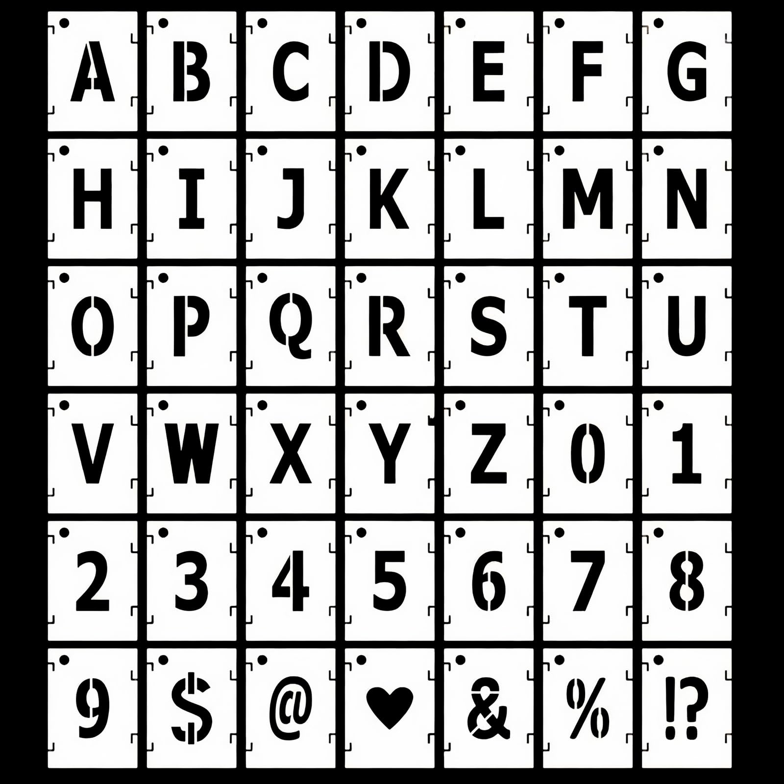 Set Stencil Lettere E Numeri - 42 Pezzi Riutilizzabili 5 Pollici - Foto 10