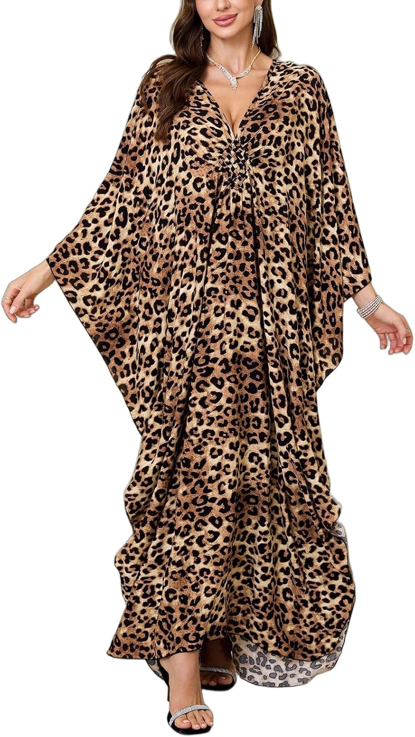 Womens Kaftan Cover Up Dress Plus Size Swimsuit Loungewear