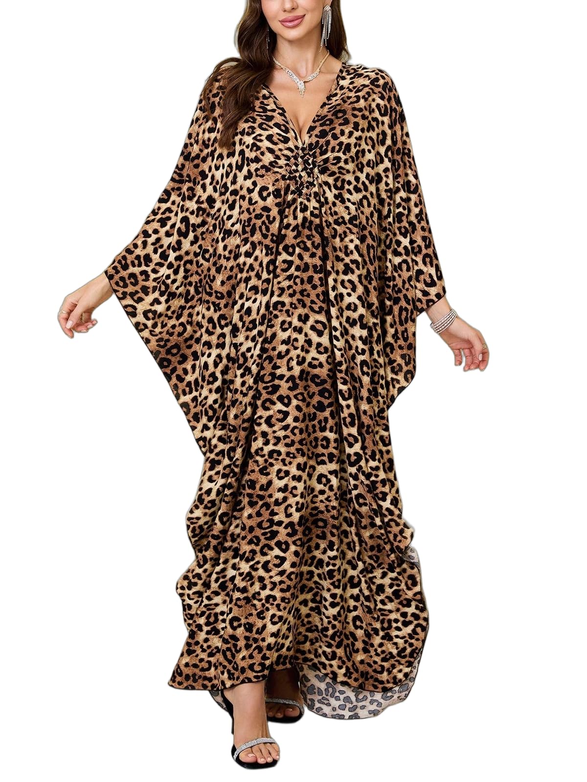 Womens Kaftan Beach Cover Up Dress Plus Size Summer Swimsuit Loungewear Maxi Dress