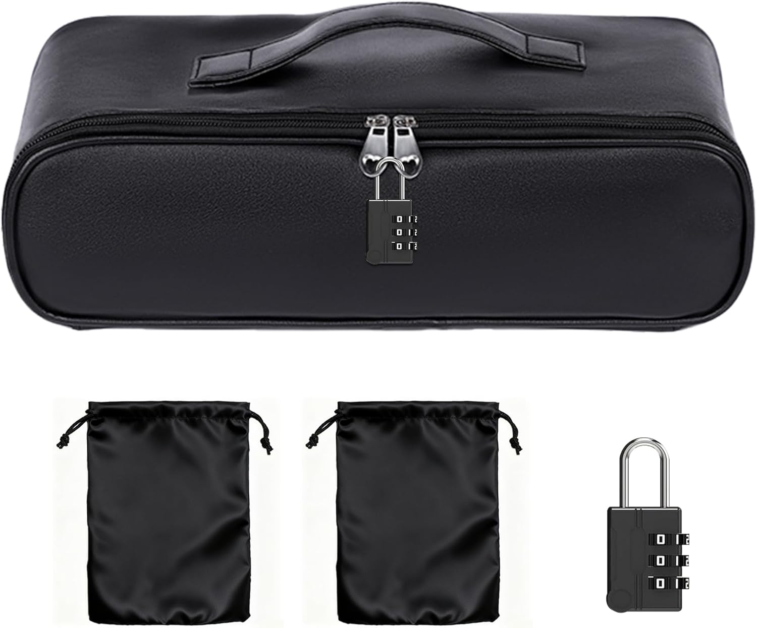 Lockable Sex Toy Storage Bag Lockable Sex Toy Box - with 1 Password Lock, 2 Drawstring Storage Bags (7.48in x 11.42in) for Discreet dildo storage Toys – Perfect for Women and Men