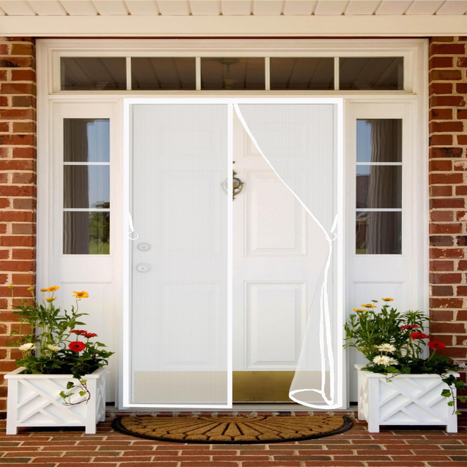 Moustiquaire porte aimantée 140 x 136 cm pour garder l'air frais sans moustiques