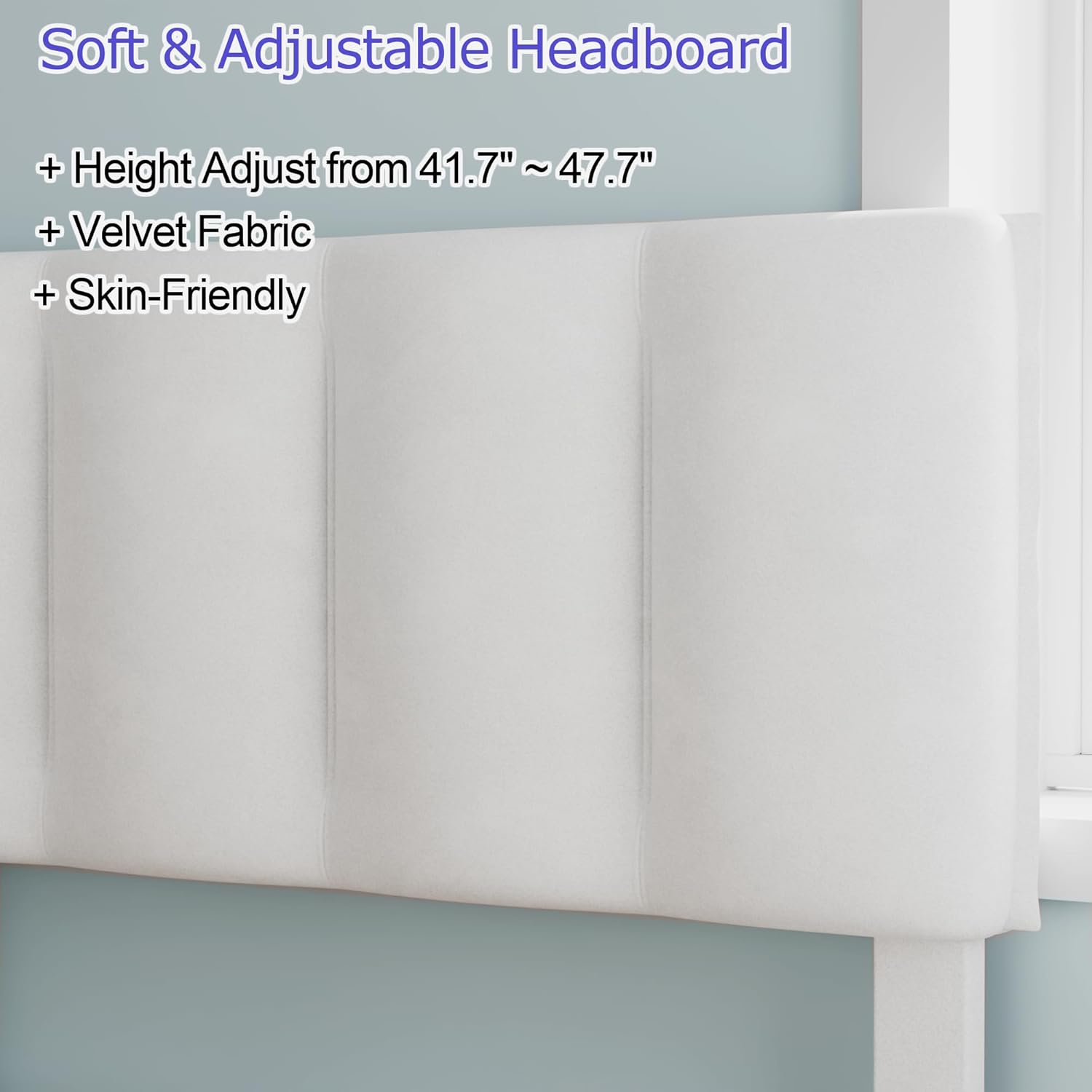 VECELO Twin Bed Frame with Storage Drawer, Heavy-Duty Platform Bedframe with Headboard & Strong Wooden Slats Support, No Boxing Spring Needed, Pure White