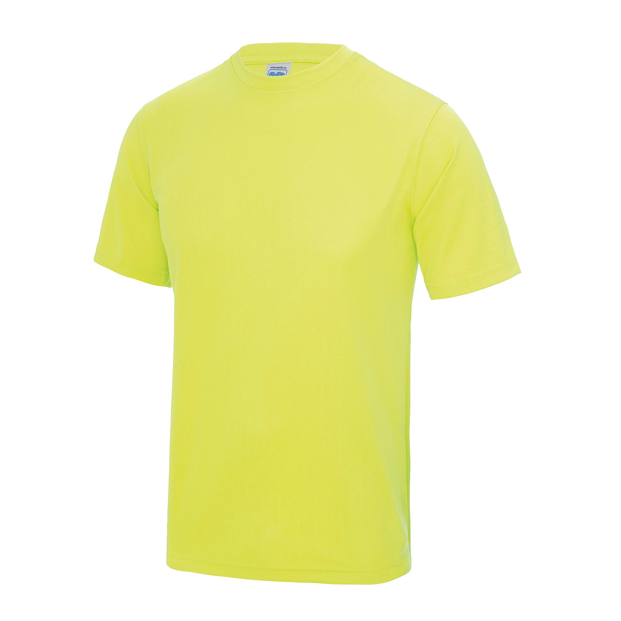 Just Cool Men's Electric Yellow Performance Plain T-Shirt (Xs) (Electric Yellow)