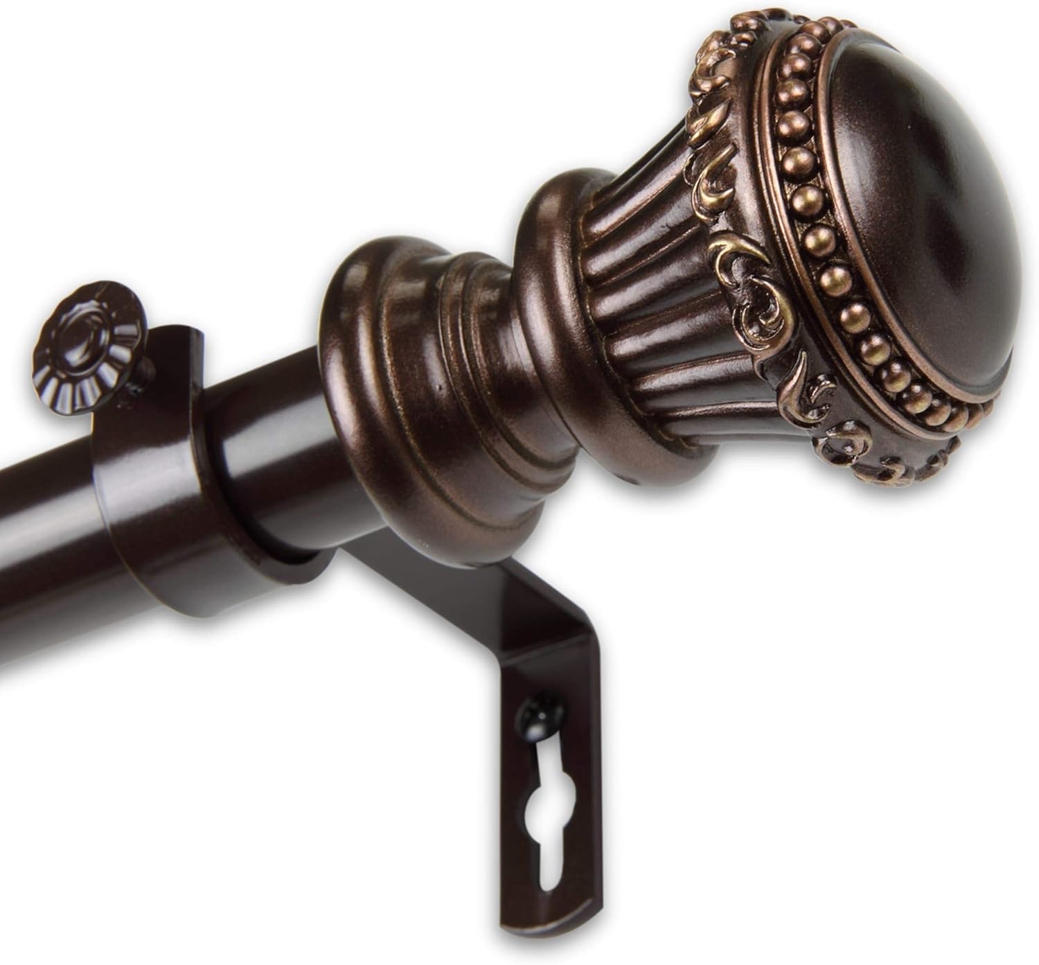 Trinity 1 inch Diameter Adjustable Curtain Rod Bronze 48 to 84 inches Bronze Finish