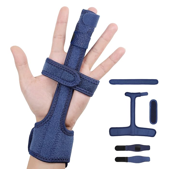 Buy Rishaw Finger Splints Set with Wrist Brace,Trigger Finger Splint Support Contains 5 Parts