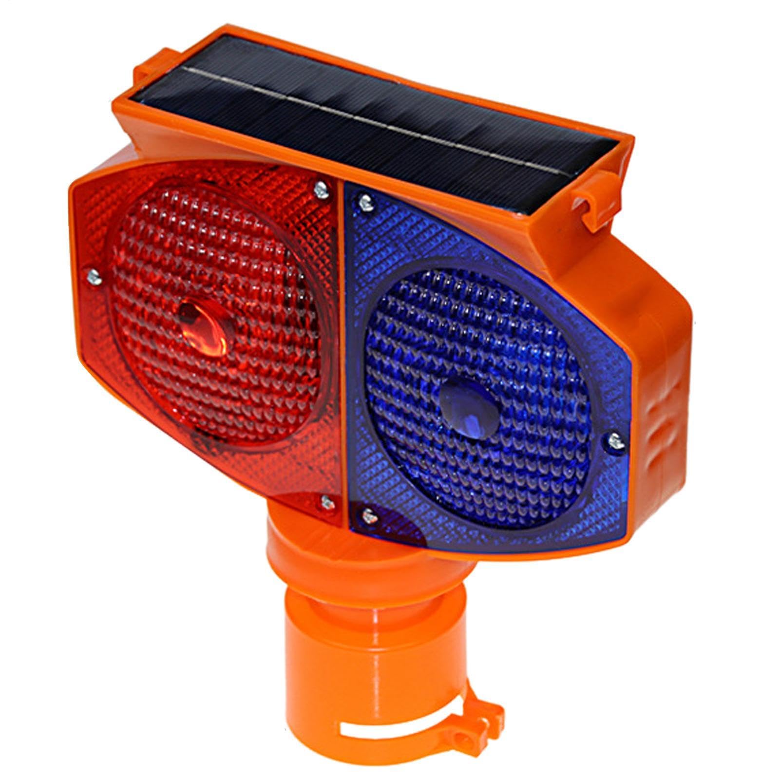 Luz de advertencia solar intermitente LED impermeable y de doble cara para construcción vial 8