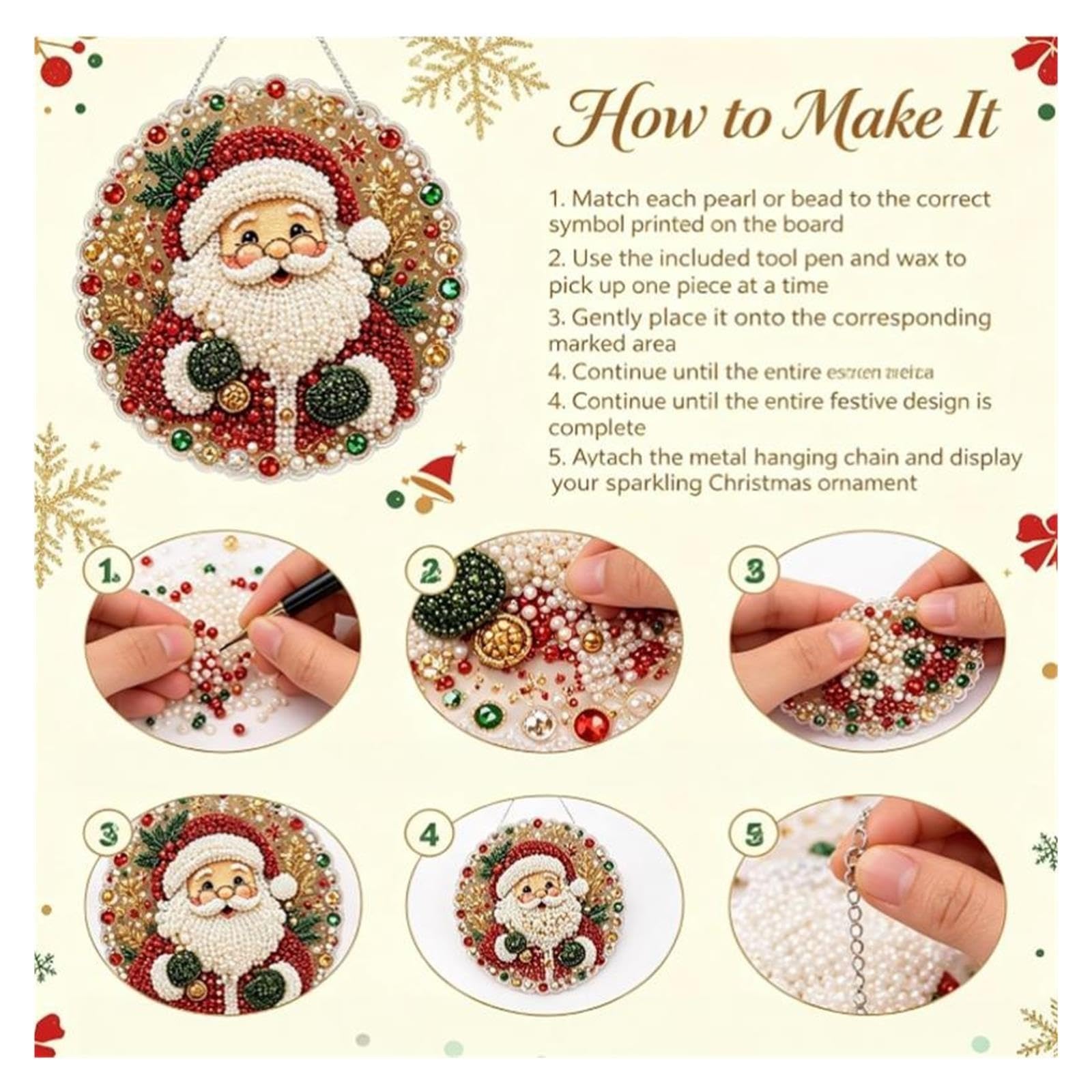 1 kit di acchiappasole natalizio con perle for la decorazione della parete