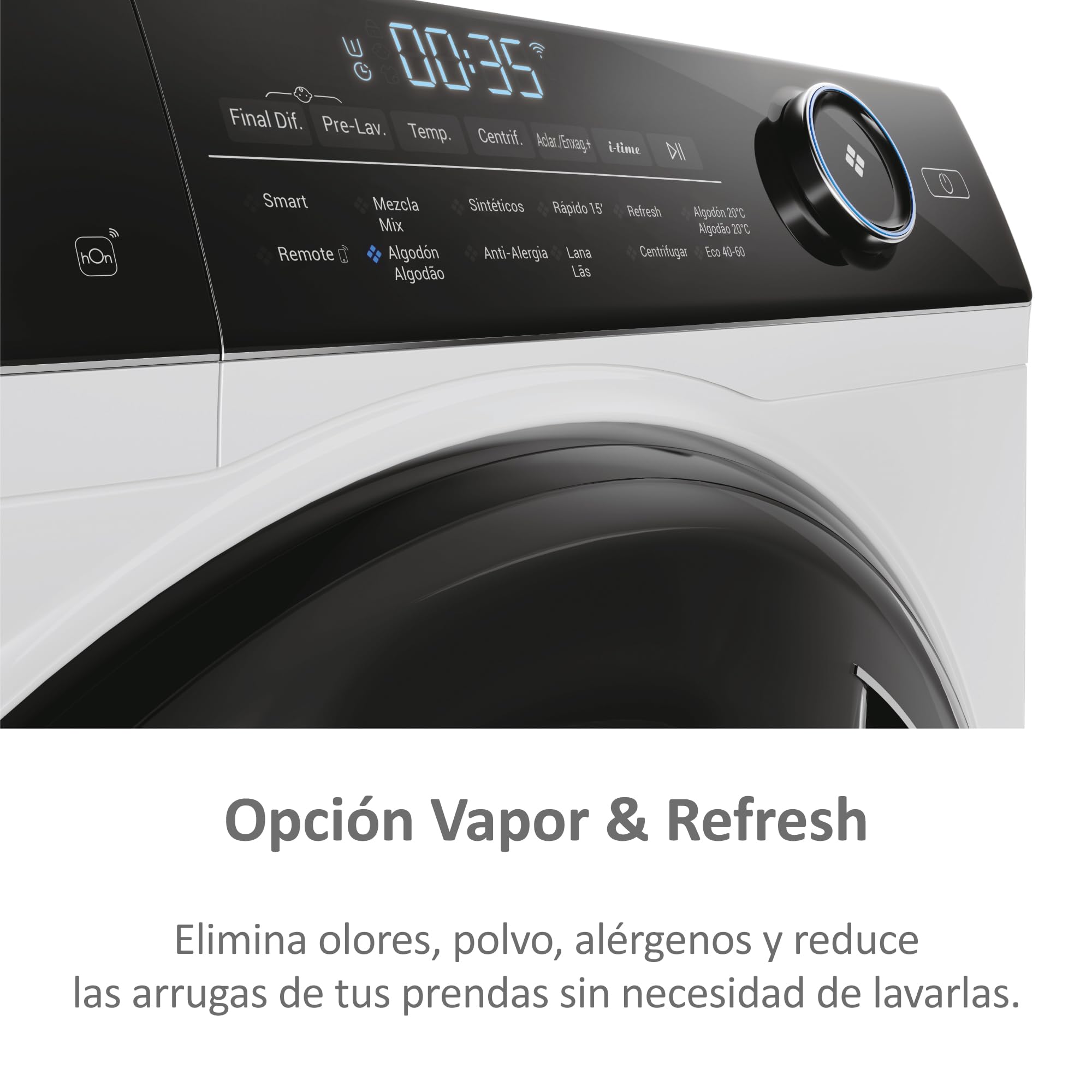 Haier I-Pro Series 5 HW90-B14959EU1IB- Lavadora Carga Frontal 9KG, Función Vapor, Motor Direct Motion, Tratamiento Antibacterias, 1400 RPM, Fin Diferido, Detector Automático de KG, 12 Programas,Blanco — view 4