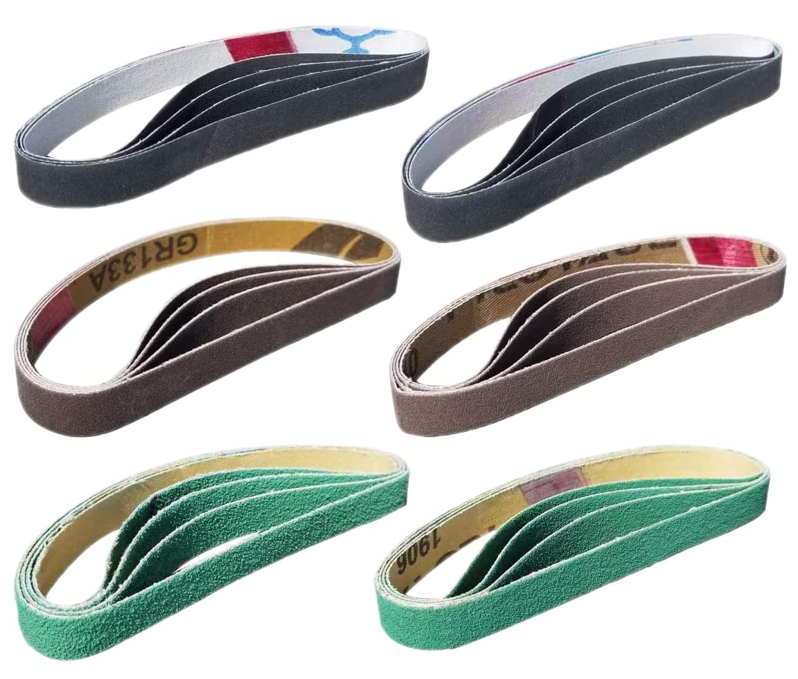 HDongany 24 Pcs 1/2" x 12" Replacement Belt Kit for Work Sharp Original Knife & Tool Sharpener and Combo Knife Sharpener WSKTS & WSKTS-KT, 6 Grits (80/120/240/400/1000/1200)