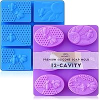 Vista 8 de HKNMTT Moldes redondos de silicona, 2 unidades, 12 cavidades de 2.1 pulgadas, cilindros cubiertos de chocolate, moldes para hornear antiadherentes