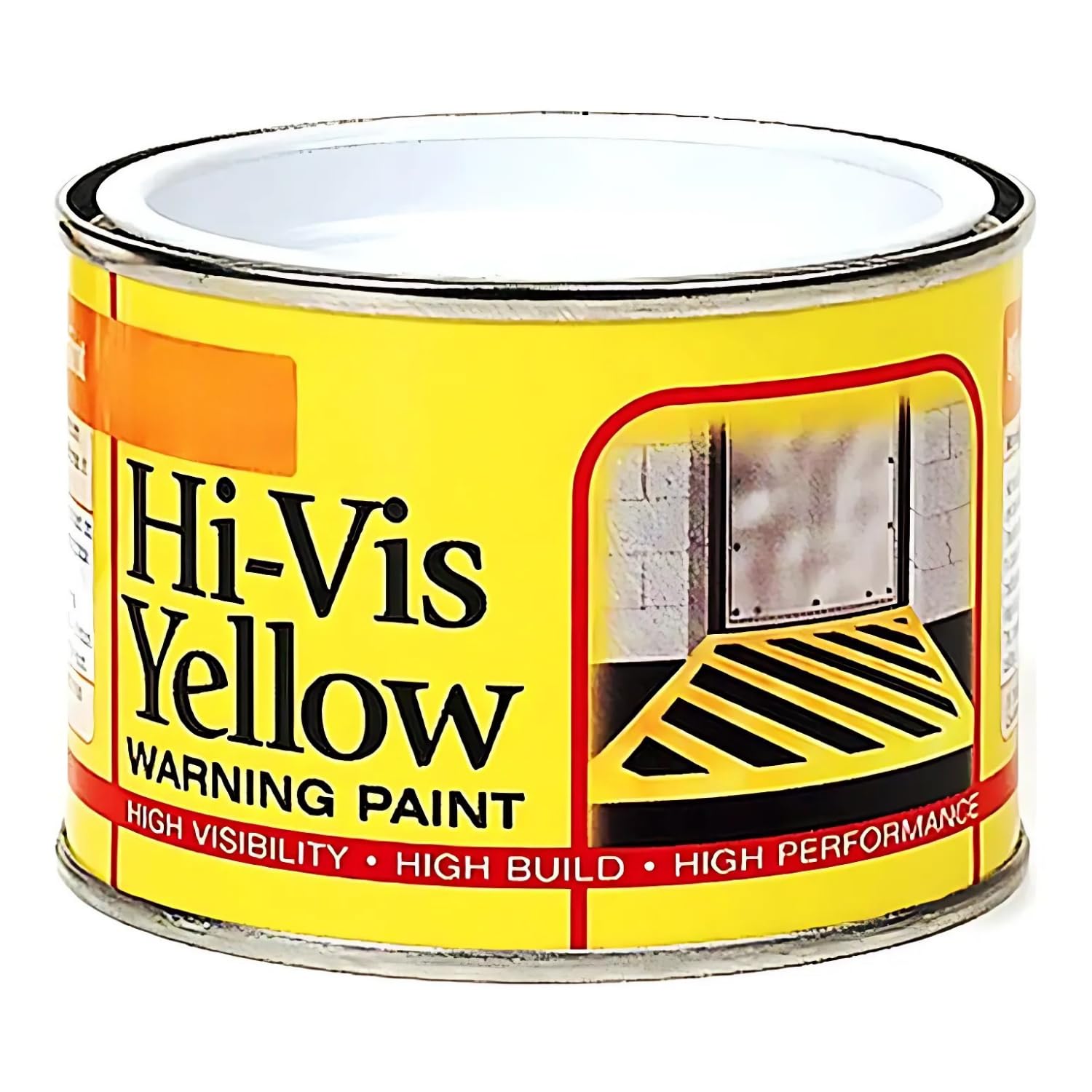 Inspired Essentials 180ml Non Drip Paint Tin Exterior Interior Hard Drying Performance Multi-Purpose Paint Tin for Metal, Wood, Plastic, Walls with Perfect Finish (4, Hi-Vis Yellow)