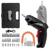 Cordless Electric Screwdriver, Charging 2-3hours, 47 pcs Accessories Small Drills for Moving, Disassembling and Reassembling Cabinets and Beds not Suitable for Construction Sites and Concrete Drilling