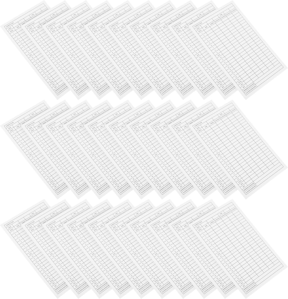 Baluue 30 Sheets Golf Scorecards, 8-Hole Golf Score Keeper Sheets for Yardage Books & Holders, 4"x6" Scorekeeping Cardstock Replacement Inserts with Stat Tracking