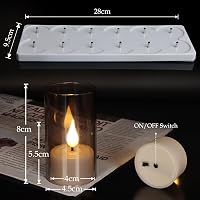 ZIYOUDOLI 12 db Újratölthető LED Gyertya Távirányítóval és Időzítővel USB Töltéssel 6