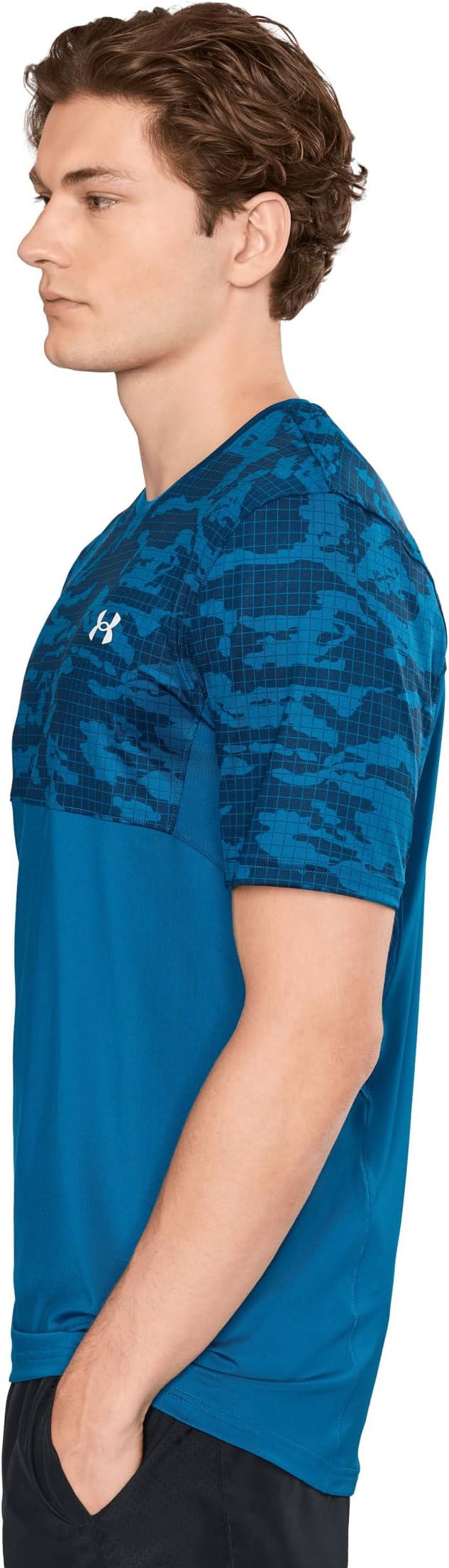 Мужская футболка Under Armour Heatgear Printed Short Sleeve, цвет: Синий — фото 5