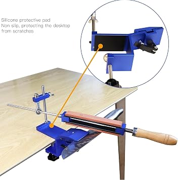 Professional Knife Sharpener with 6 Diamond Stones Knife Sharpener System Fixed Angle with Quick Release Design Professional Knife Sharpener for Fine Grinding Polishing Tool 360° Rotation