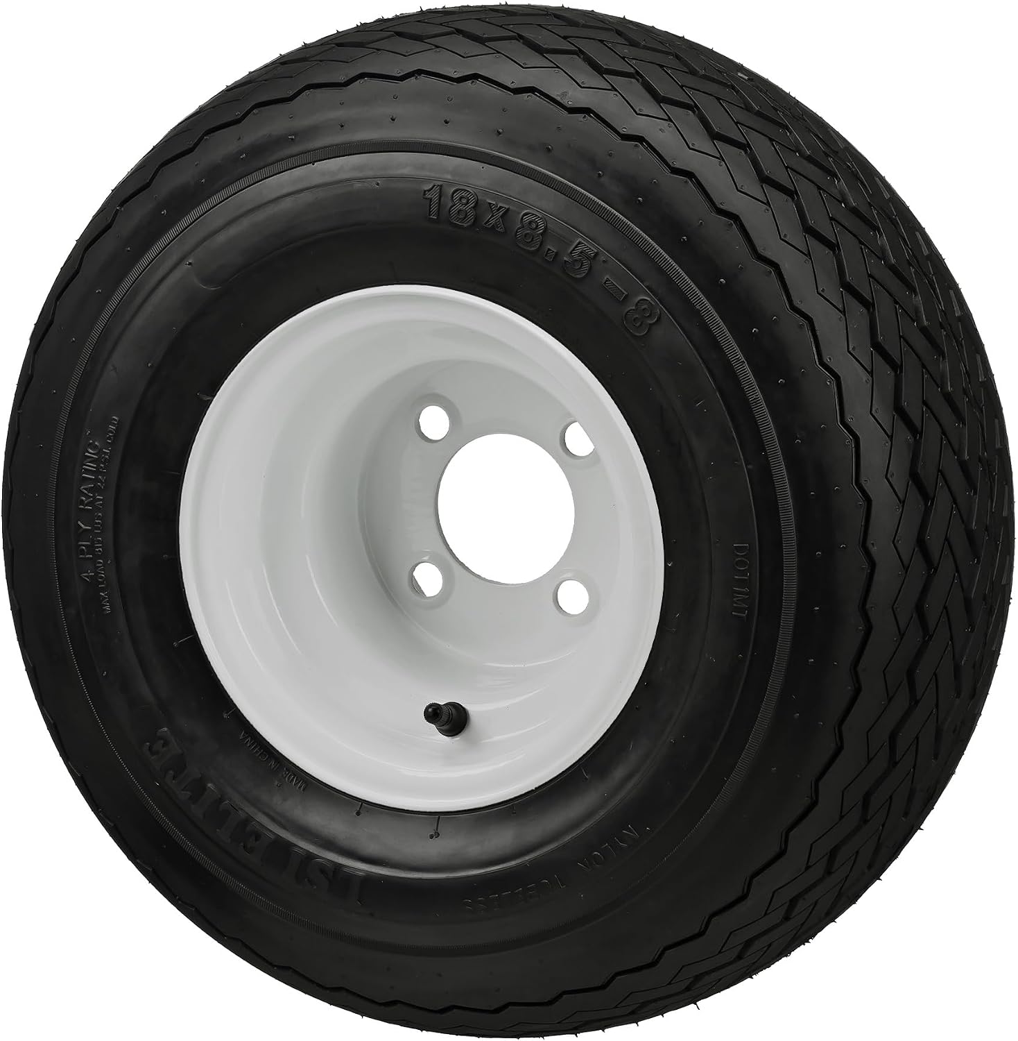 RM Cart Single Golf Cart Tires & Rims, White | Fits 18 x 8.5 x 8 18-850-8 18 x 8.50-8 4 Lug Hole Carts