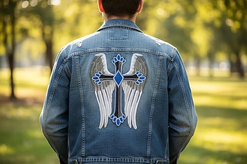 Miniatura 3 de [Personalizado] Santa Cruz Sagrada con Recompensa de la Naturaleza [Cruz Alada] Bordado Hierro/Coser Parche [7 x 4.85 pulgadas] [Fabricado en