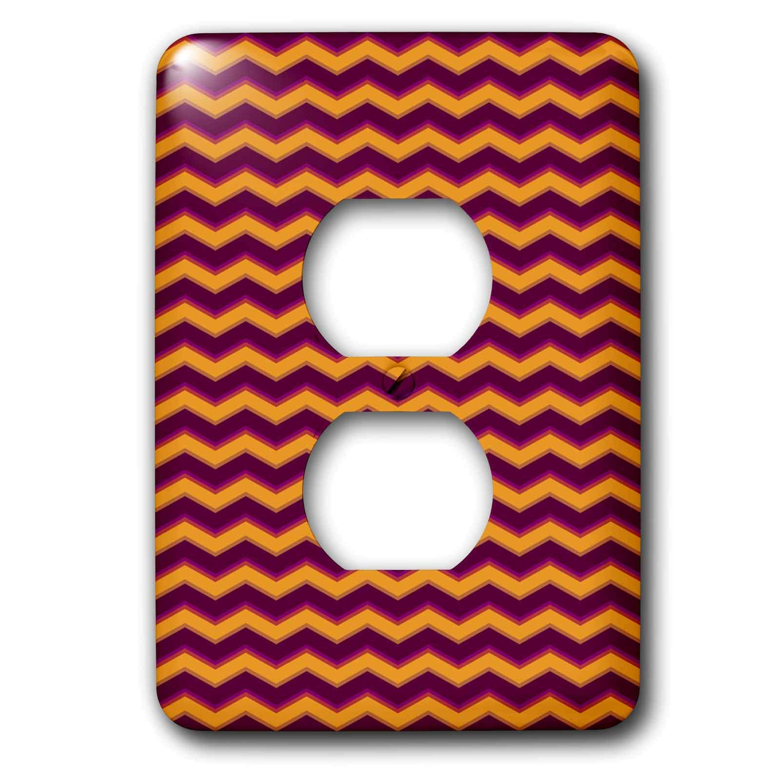 Bouchon de prise haut de gamme 3dRose LSP_41120_6 motif Chevron Prune 2 chic