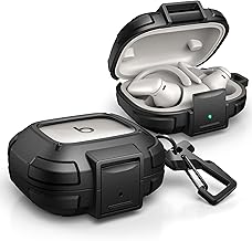 Dexnor for Beats Powerbeats Pro 2 Case with Drop-Proof Lock, Shockproof Rugged Bumper Cases Protective Cover with Carabiner & Keyring & Cleaner Kit for Powerbeats Pro 2 (2025) Black