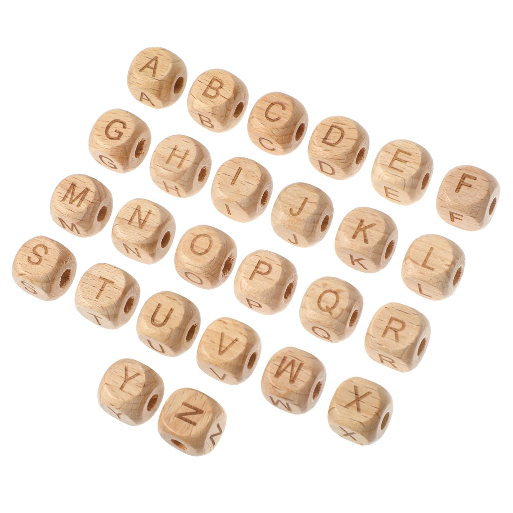 LIFKOME 260stücke Holzperlen Buchstaben Gemischte Alphabetperlen Quadratische Buchstabenholzperlen Für Armbänder Halsketten Bastelarbeiten Und Diy-schmuck