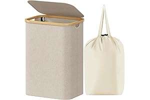 Lifewit 80 Liter Beige Laundry Hamper with Lid