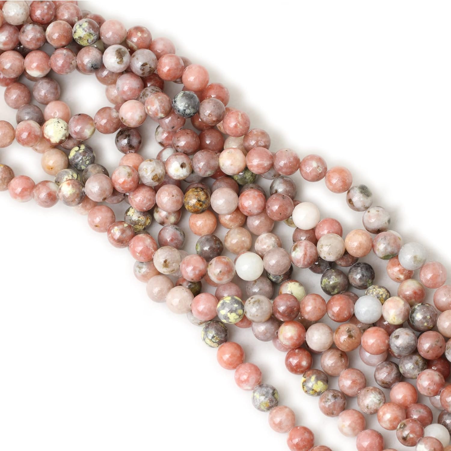 45PCS 8mm Natural Plum Blossom Stone Gemstone Round Loose Beads for DIY Bracelet Necklace Earrings Jewelry Making 1 String 15 Inches - Image 4