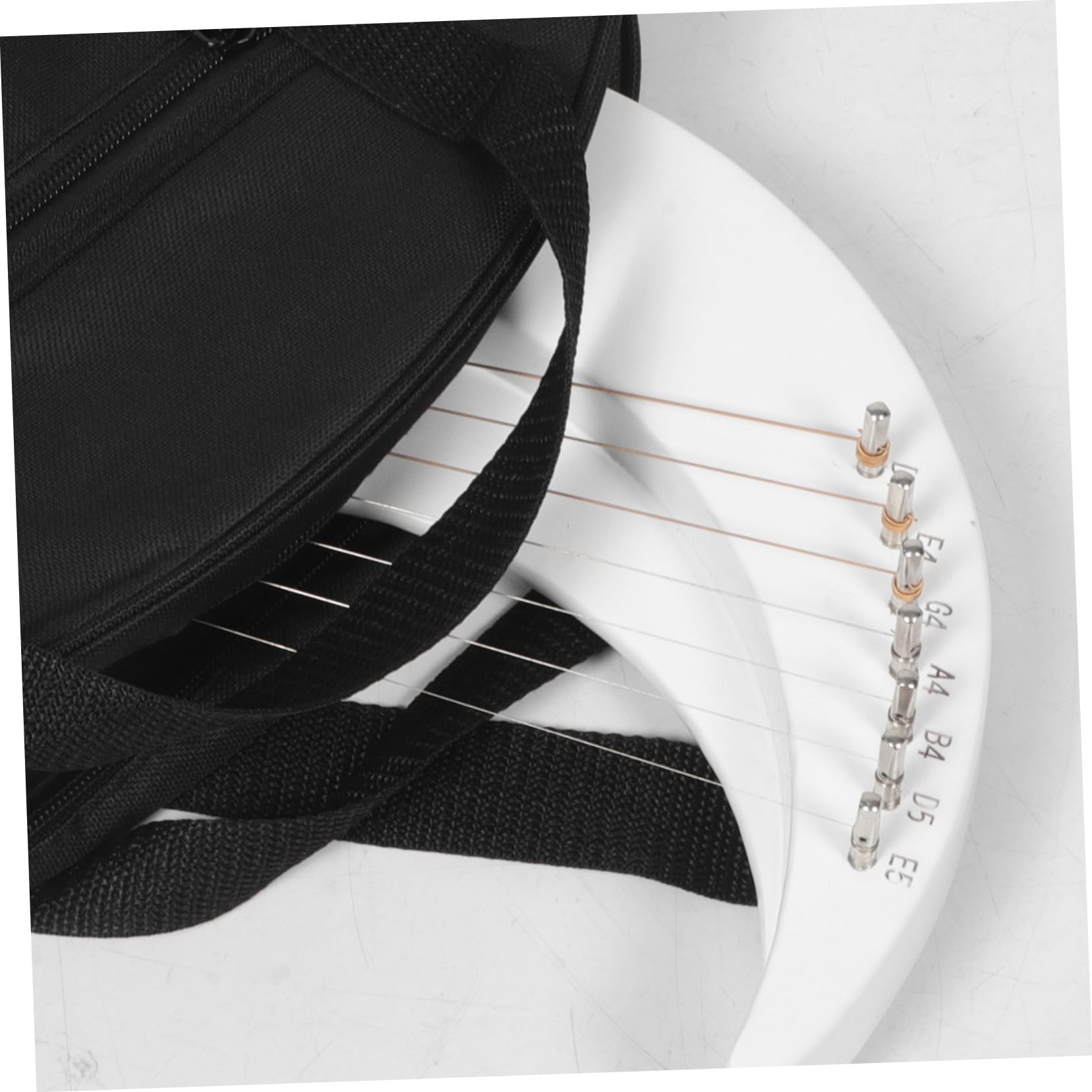 ifundom 7-Strunowa Strunowa Drewniana Harfa Lirowa Kształcie Księżyca dla Początkujących z Kluczem Do Strojenia Kompaktowy Instrument Muzyczny Idealny Do Nauki Praktyki i Występów Domu