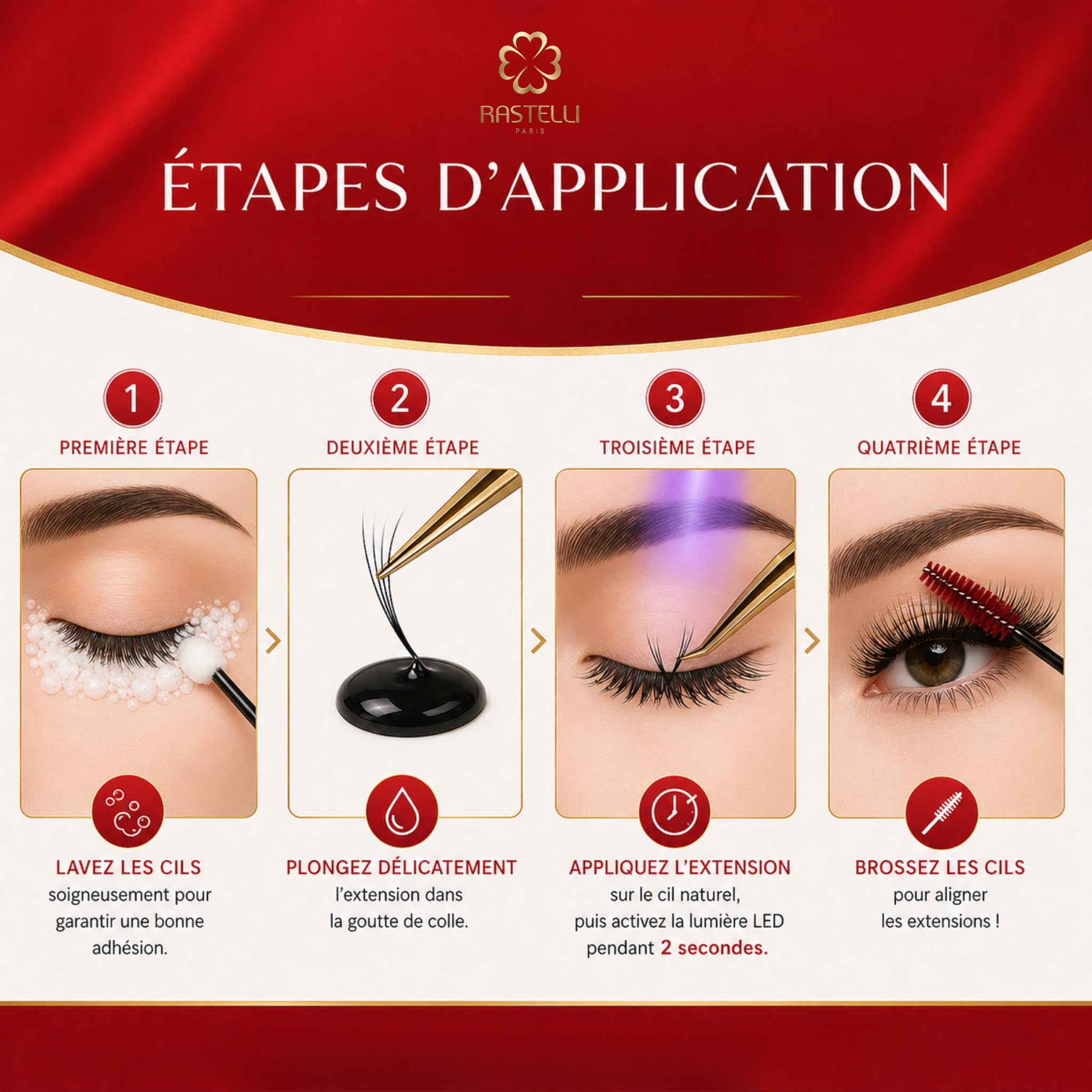 Colle Extension de Cils UV LED Professionnelle – Séchage Ultra-Rapide 1s – Tenue Longue Durée 6 à 8 Semaines – Haute Rétention – Résistante Humidité & Température –