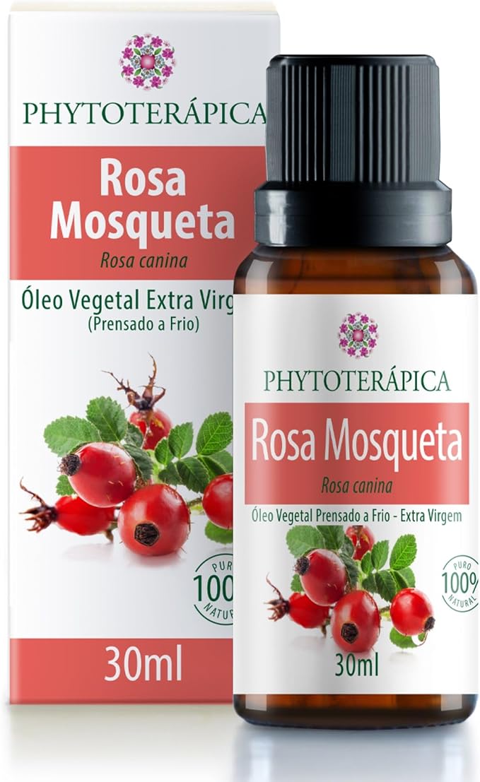 Óleo vegetal rosa mosqueta Phytoterápica 30ml para manchas e pele madura