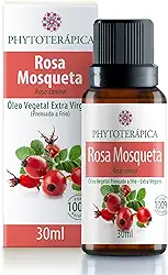 PHYTOTERAPICA- Óleo Vegetal de Rosa Mosqueta - Aromaterapia -Pele e Cabelo -Indicado para atenuar linhas e marcas de expressão, cicatrizes, estrias, queimaduras e assaduras - 100% Puro e Natural -30ml