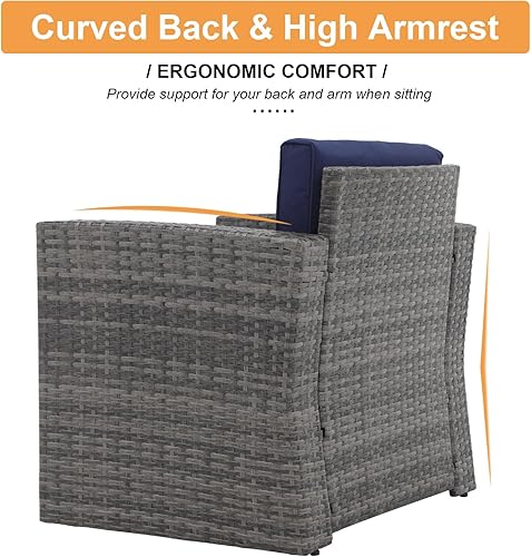 Miniatura 53 de Super Patio - Muebles de jardín, 8 piezas de muebles para exteriores - Juego de muebles modulares de mimbre con mesa de almacenamiento, cojines