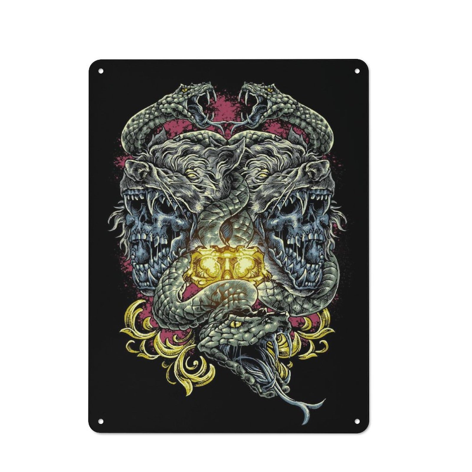 Nostalgic Decorative Tin Sign 40x30cm Featuring The Twin Beast, Old Style Wall Plaque for Kitchen, Hallway, Bar Or Small Cafe