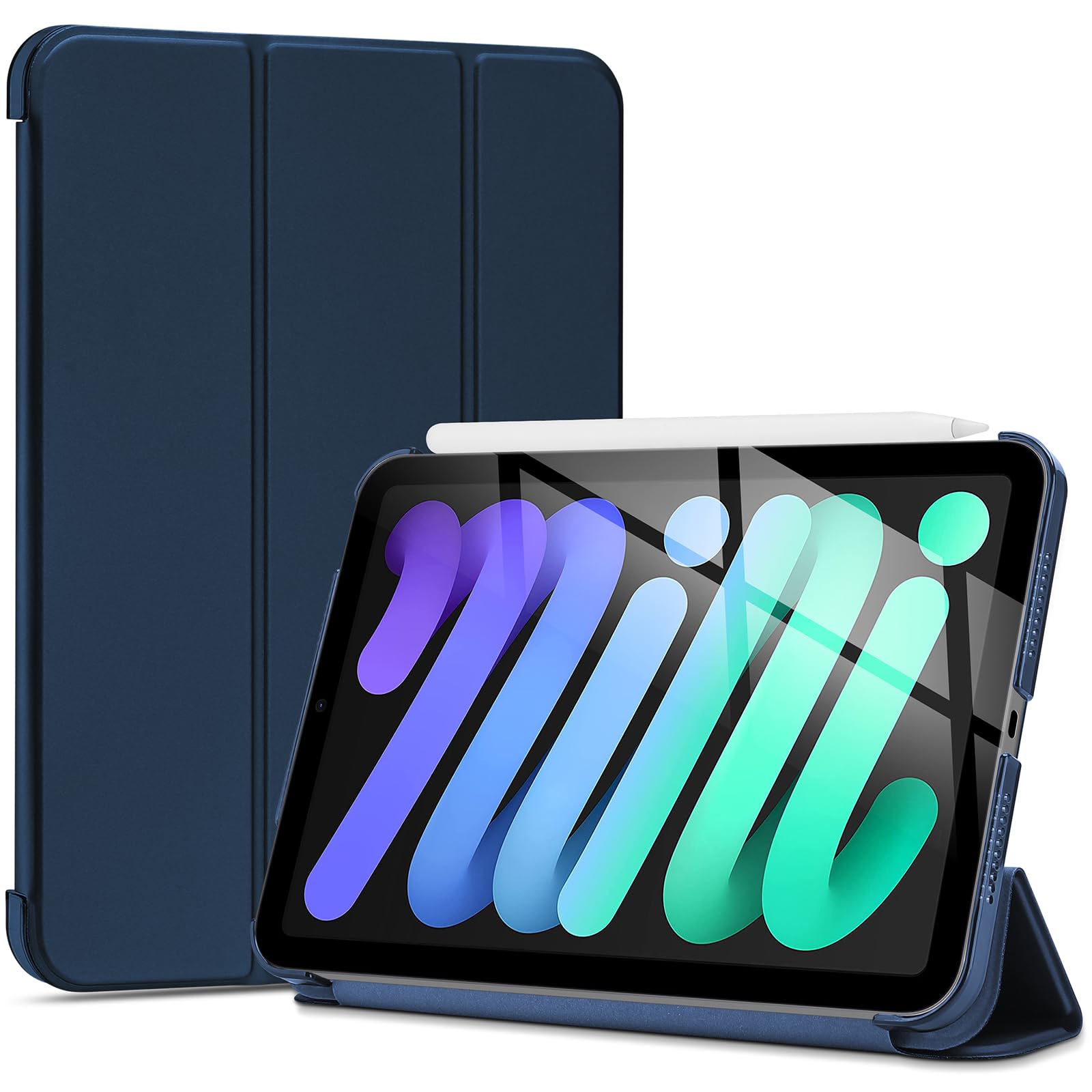 ProCase Smart Case for iPad mini 7 A17 Pro 2024/Mini 6 2021 8.3" -Darkblue