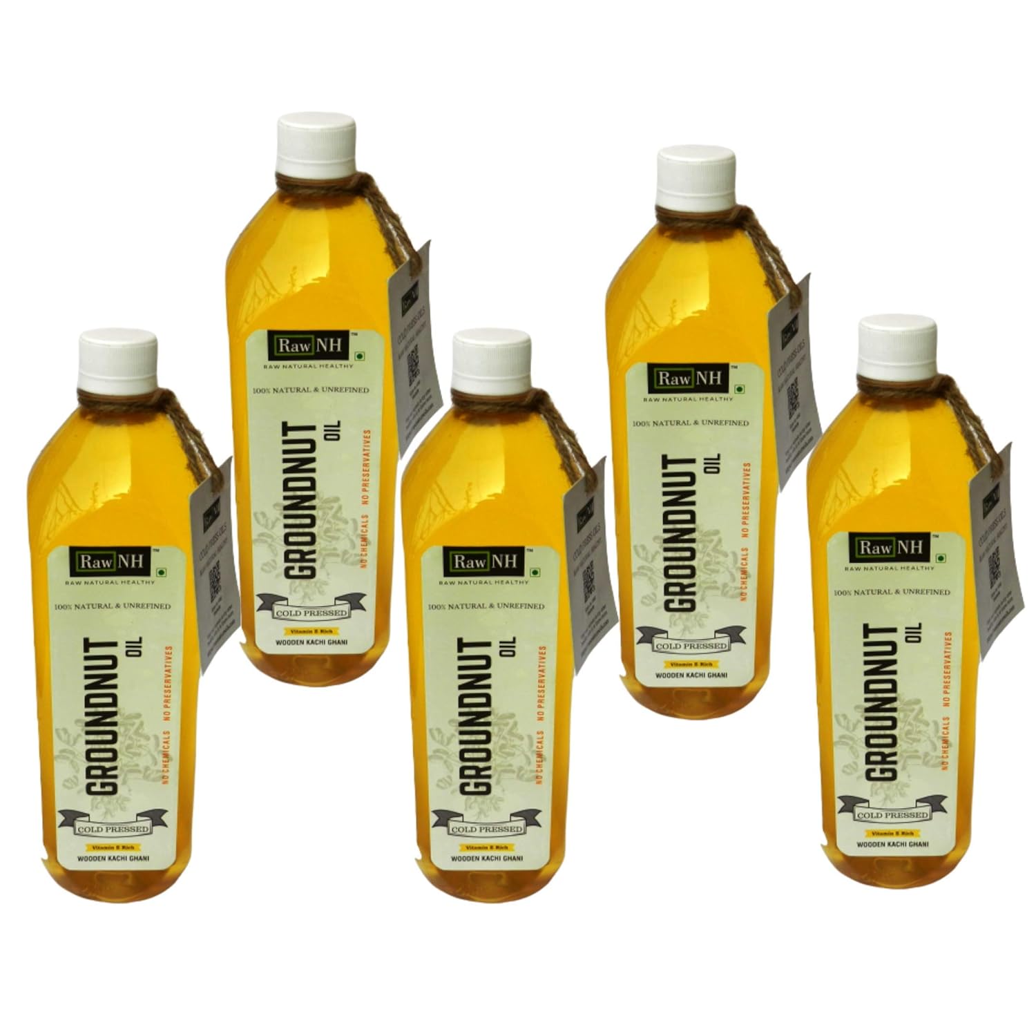 RawNH Organics Cold Pressed Groundnut/Peanut Oil 1000ml Rich in